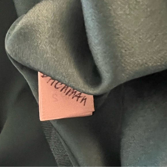 ST. JOHN COUTURE Sharkskin Silk Wool Blend Teal Open Front Jacket Blazer Size 8 - Picture 9 of 10